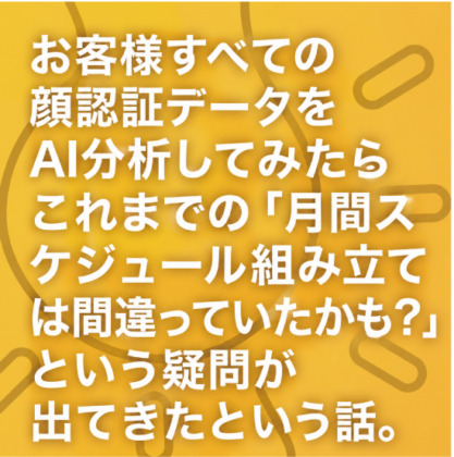 顔認証データから月間の来店スケジュールを見直す視点を示した図